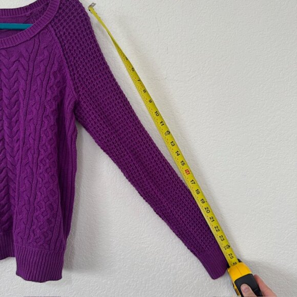 a.n.a Womens Purple Cable Knit Long Sleeve Sweater Womens size Large - Picture 4 of 7